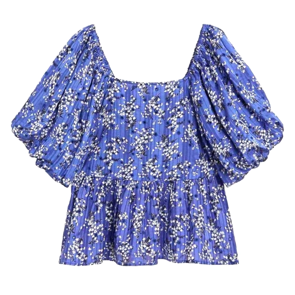 Mango puff sleeve top